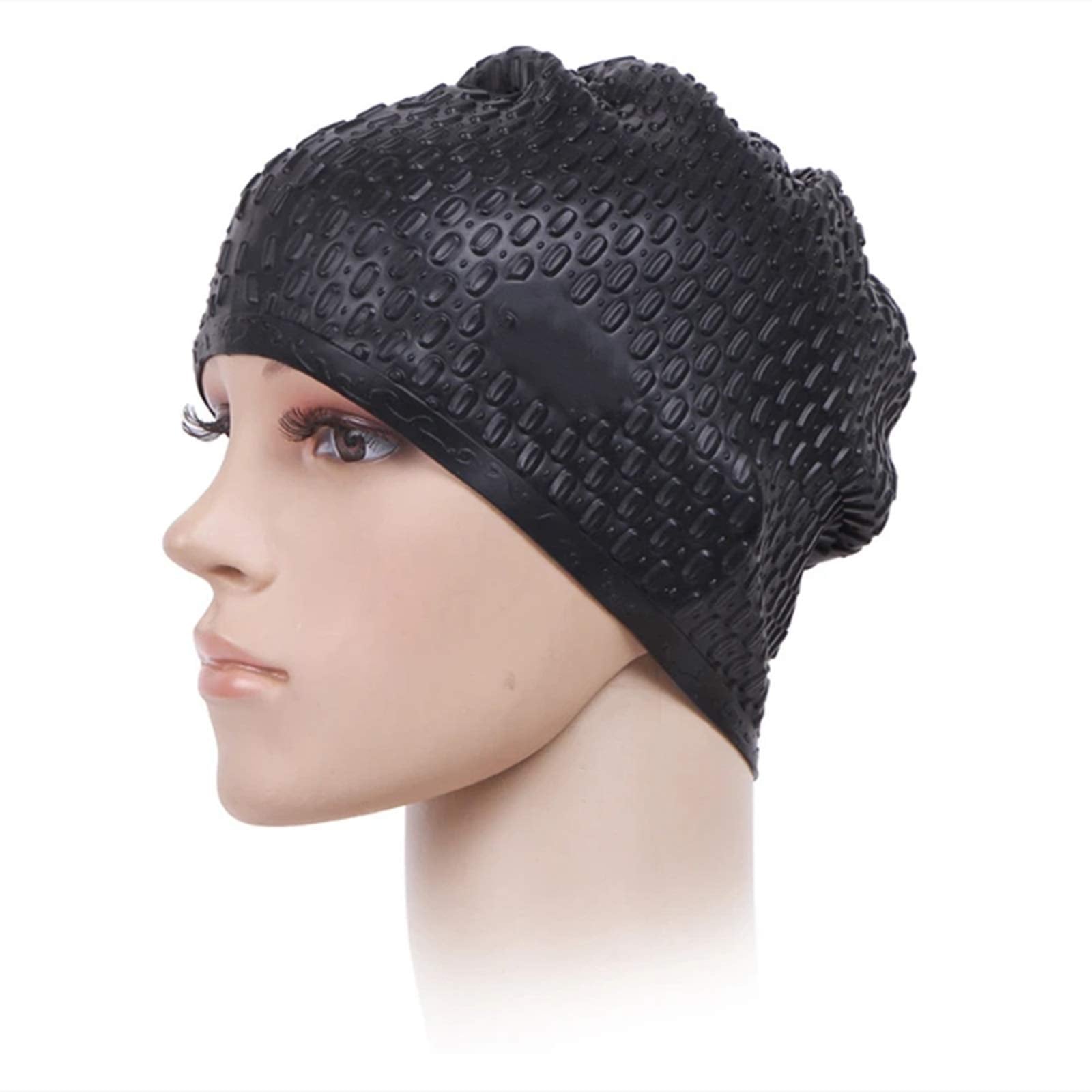 Swim Cap Outdoor Silicone Water Drop Earmuffs Swimming Cap for Adult