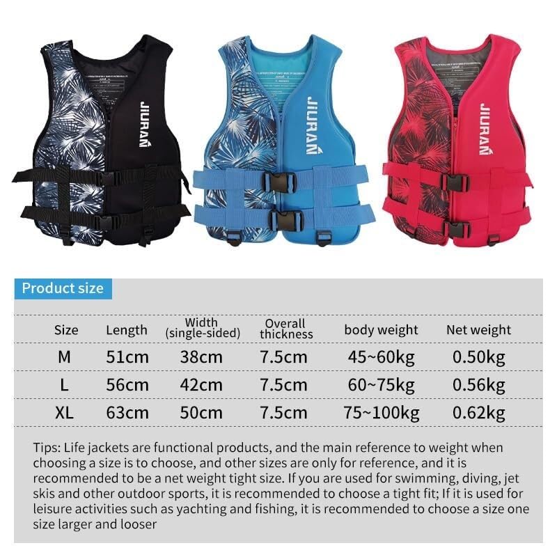 Adult Swim Vest with Buoyancy Aid, Snorkeling Jacket, Water Sports Safety Gear, for Kayaking, Fishing, Surfing, Rafting