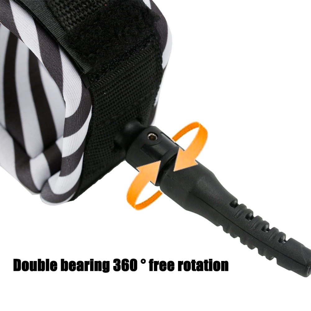 Colorful Surf Leash Adjustable Double Bearing 360 Degree Rotation Design Foot Rope Water Sports Supplies