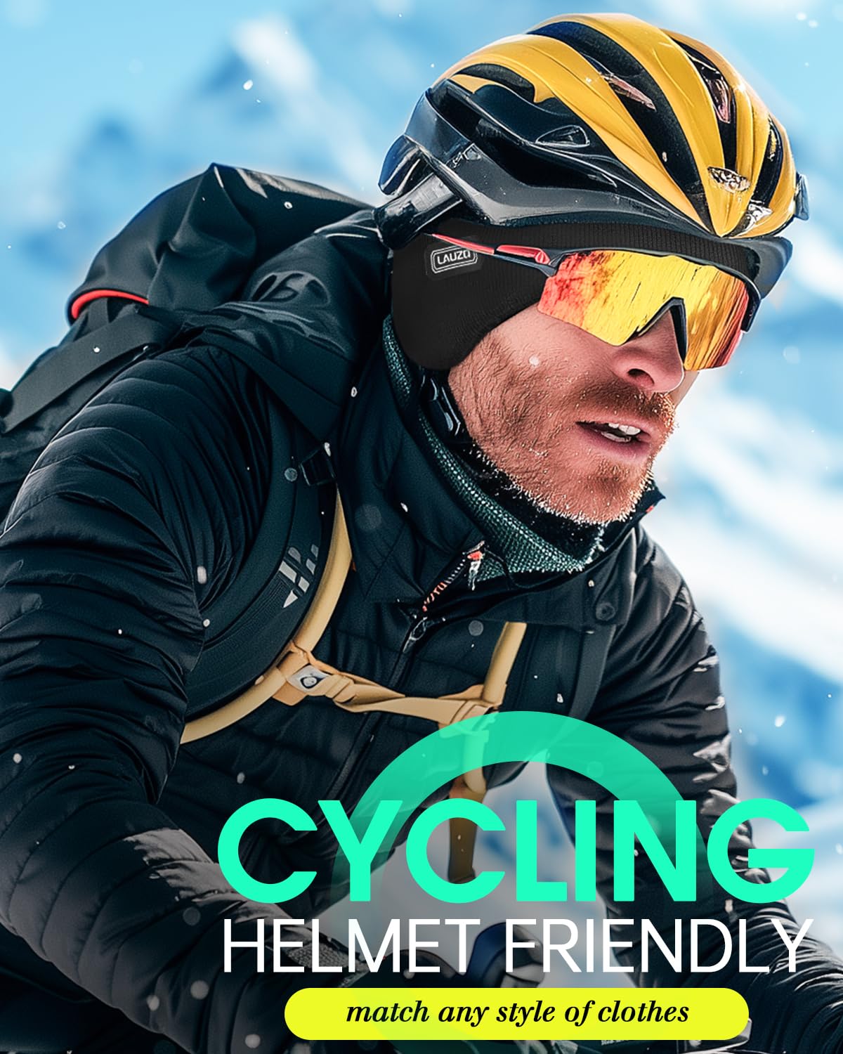 Double-Layer Ear Warmer Headband-Knit Fuzzy Lined Winter Ear Muff for Men Women Running Cycling Ear Covers