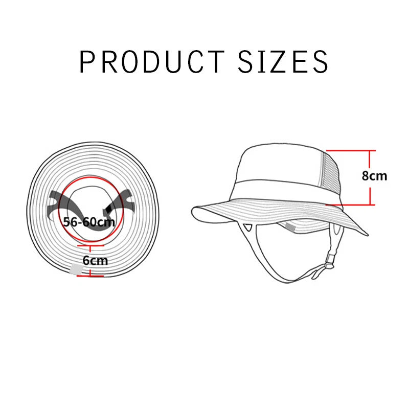 Men Women Fisherman Wide Brim Sun Hat Travel Fishing Hat UPF50+ Surfing