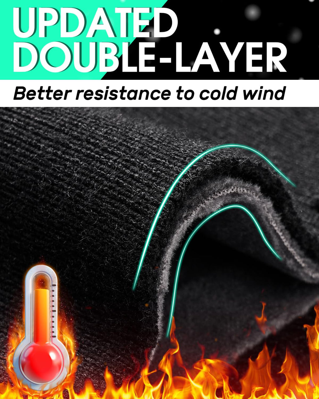 Double-Layer Ear Warmer Headband-Knit Fuzzy Lined Winter Ear Muff for Men Women Running Cycling Ear Covers