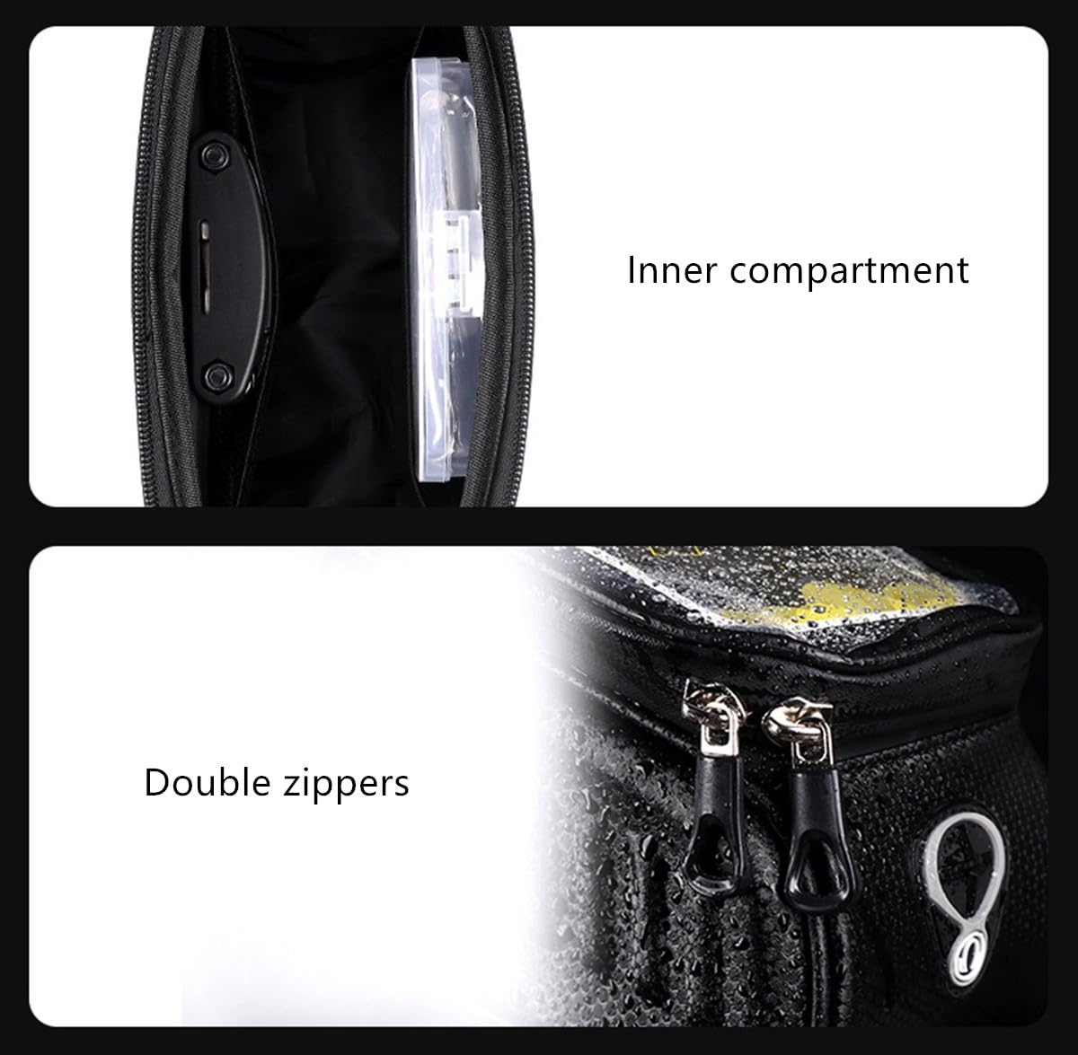 ESUPPORT Hard Casing Bike Bicycle Front Frame Bag Top Tube Accessories Pouch Waterproof for Compatible Phone Under 6.5"