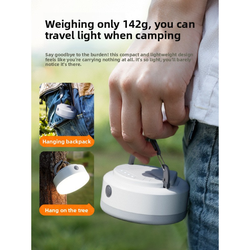 Portable Plastic Camping Lantern, Magnetic Tent Lantern, Rechargeable, Multifunctional, Lightweight