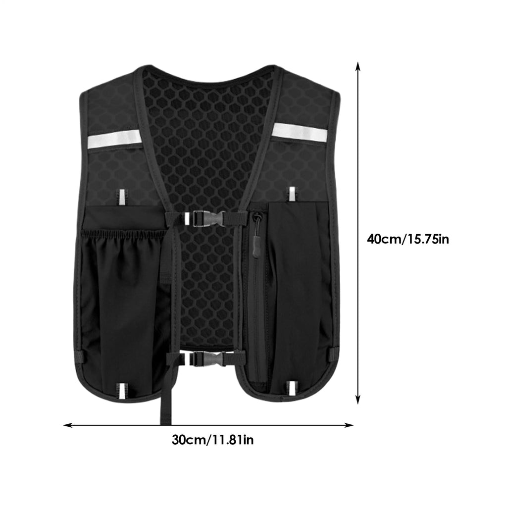 Laufwasserweste, Laufwasserrucksack mit mehreren Taschen – stabile elastische Blase, Brusttasche, Ausrüstung für Joggen, Trail, Rennen, Marathons, Radfahren, Klettern, Wandern