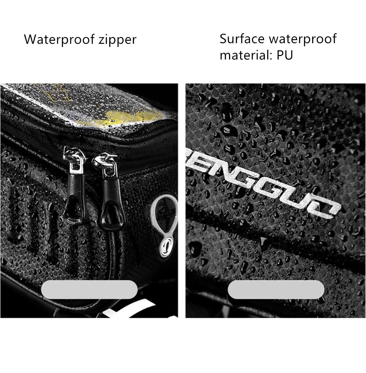 ESUPPORT Hard Casing Bike Bicycle Front Frame Bag Top Tube Accessories Pouch Waterproof for Compatible Phone Under 6.5"