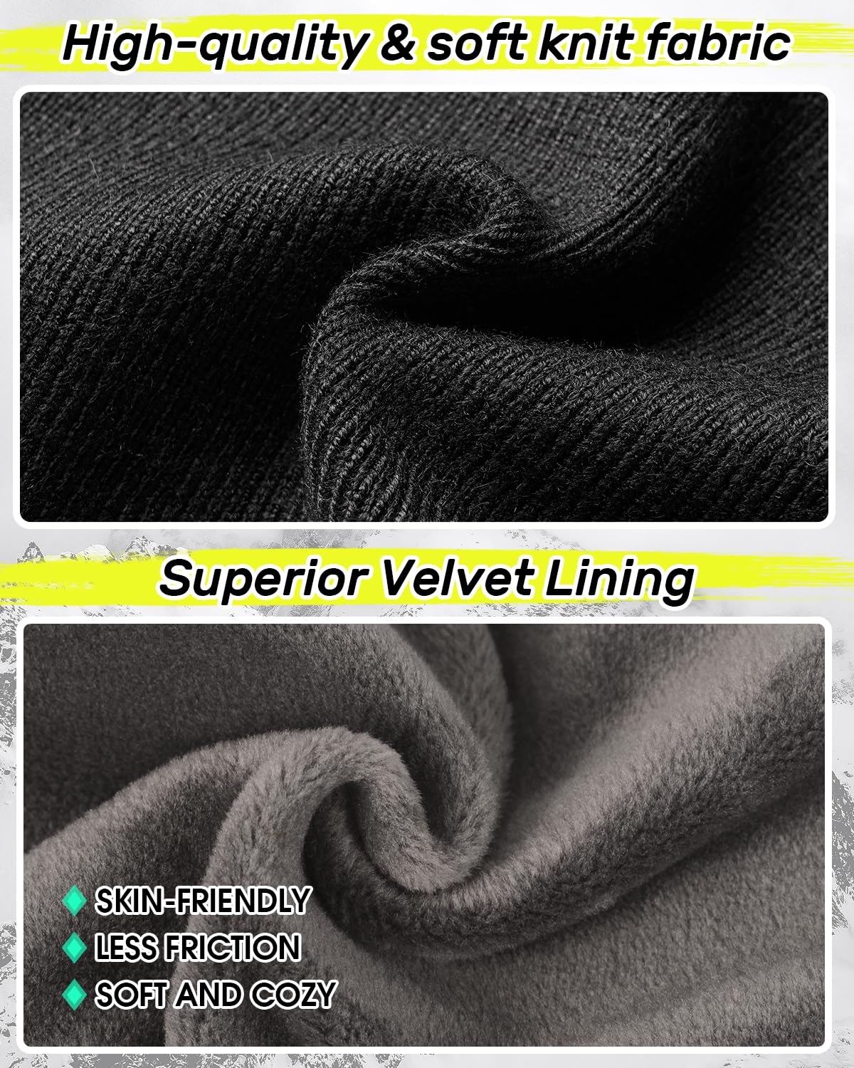 Double-Layer Ear Warmer Headband-Knit Fuzzy Lined Winter Ear Muff for Men Women Running Cycling Ear Covers