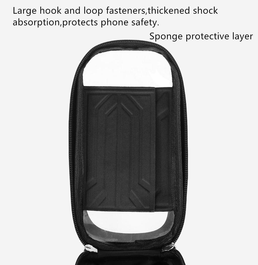 ESUPPORT Hard Casing Bike Bicycle Front Frame Bag Top Tube Accessories Pouch Waterproof for Compatible Phone Under 6.5"