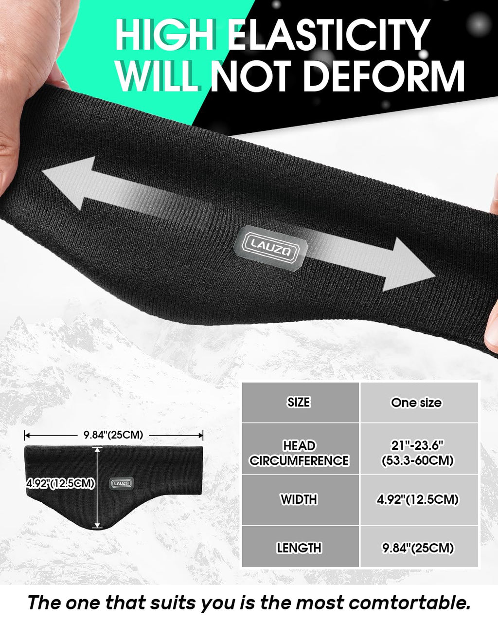 Double-Layer Ear Warmer Headband-Knit Fuzzy Lined Winter Ear Muff for Men Women Running Cycling Ear Covers