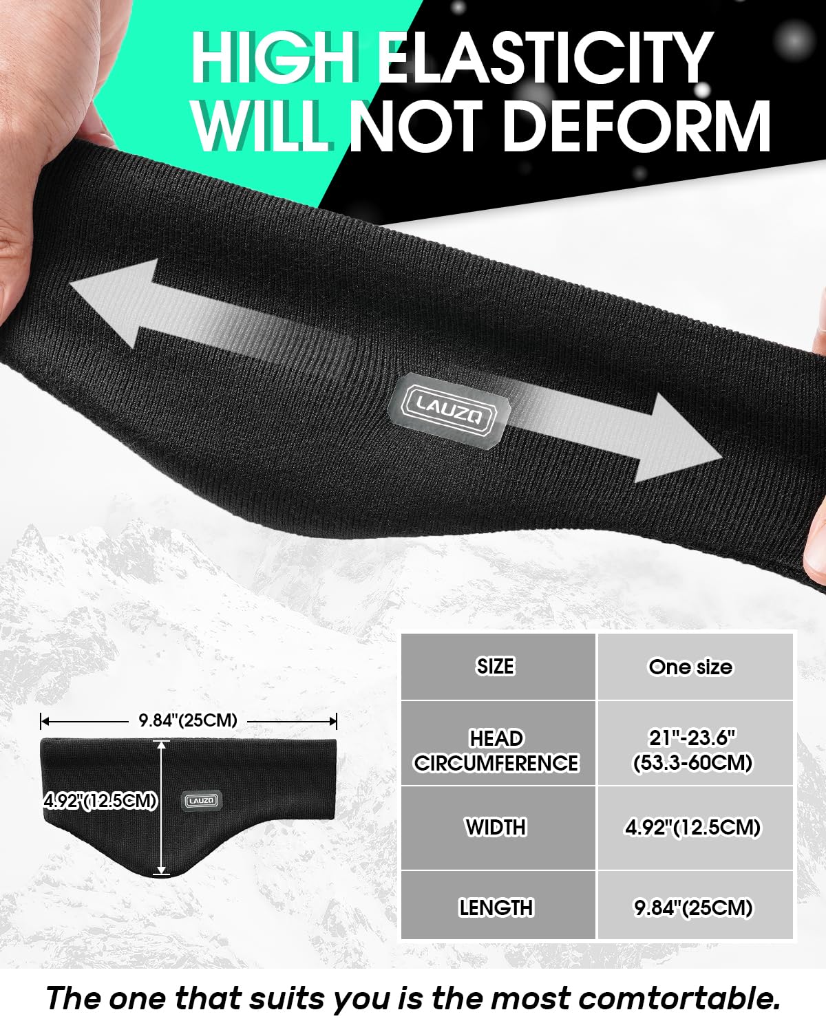 Double-Layer Ear Warmer Headband-Knit Fuzzy Lined Winter Ear Muff for Men Women Running Cycling Ear Covers