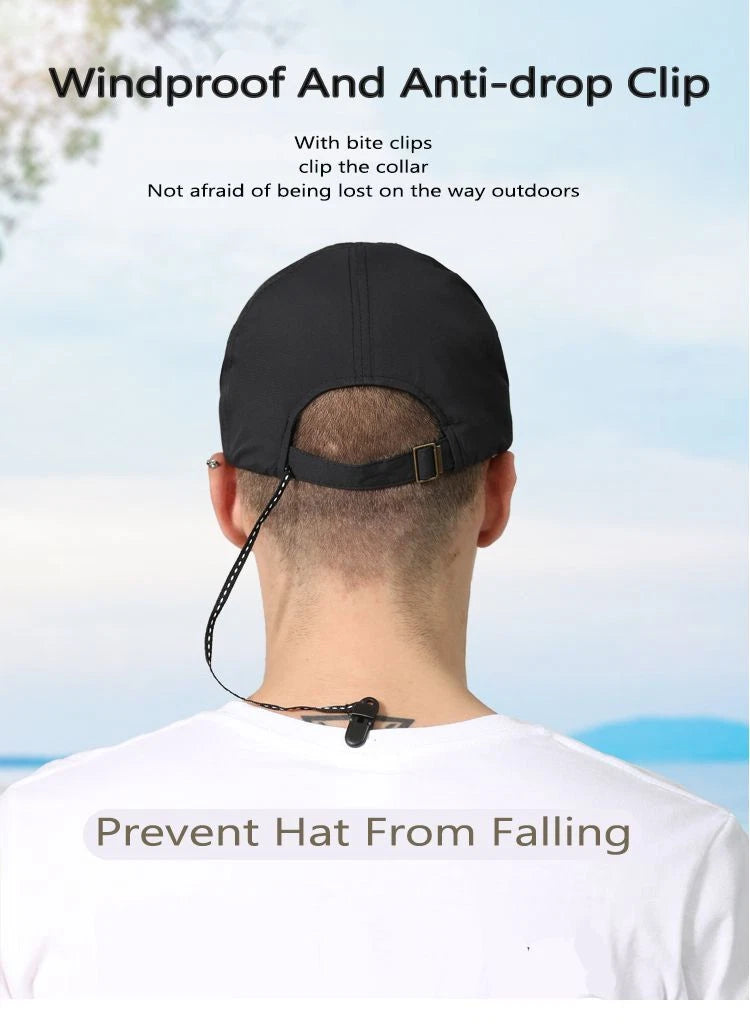 Waterproof Baseball Caps - Outdoor Travel Cap Folding Anti UV Sports Adults Hats