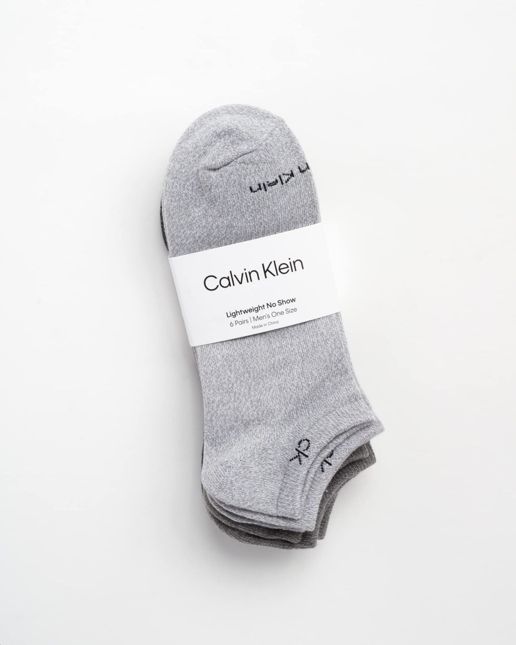 Calvin Klein Mens No Show Socks - 6 Pack Cotton Blend Soft Cushioned Athletic Low Cut Socks for Men