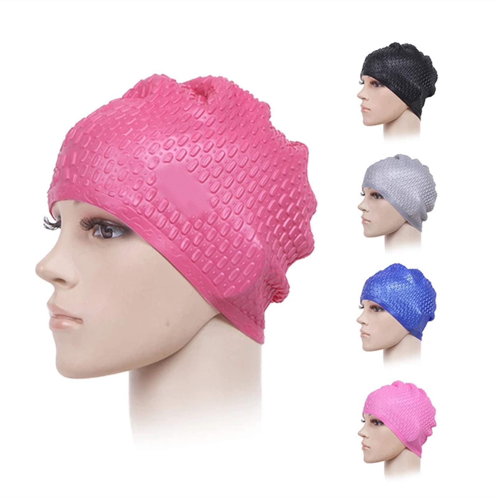 Swim Cap Outdoor Silicone Water Drop Earmuffs Swimming Cap for Adult