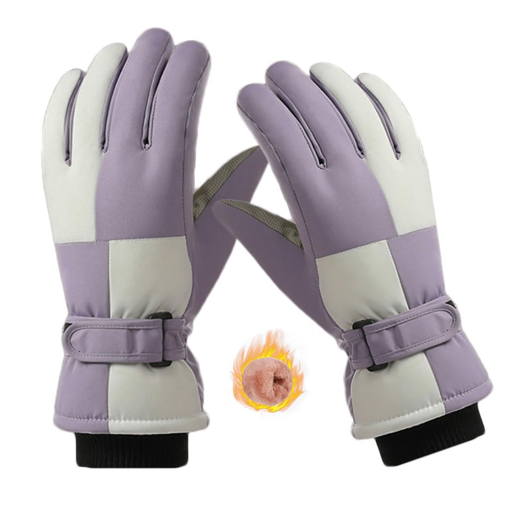 SPOTFISH Snow Gloves for Women - Waterproof Touchscreen Winter Warm Ski and Snowboarding Gloves