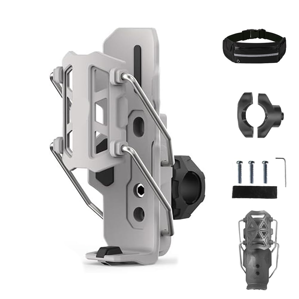 Adaptive Cycling Bottle Holder, 360 Degree Rotating Motorcycle Bicycle Water Bottle Holder, Adjustable Automatic Clamping Mechanism, Handlebar Crash Bar Mount Cup Cage, 2'' - 3'' Cup(Black)