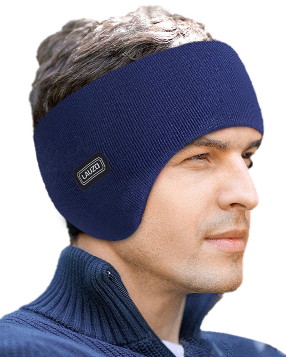 Double-Layer Ear Warmer Headband-Knit Fuzzy Lined Winter Ear Muff for Men Women Running Cycling Ear Covers