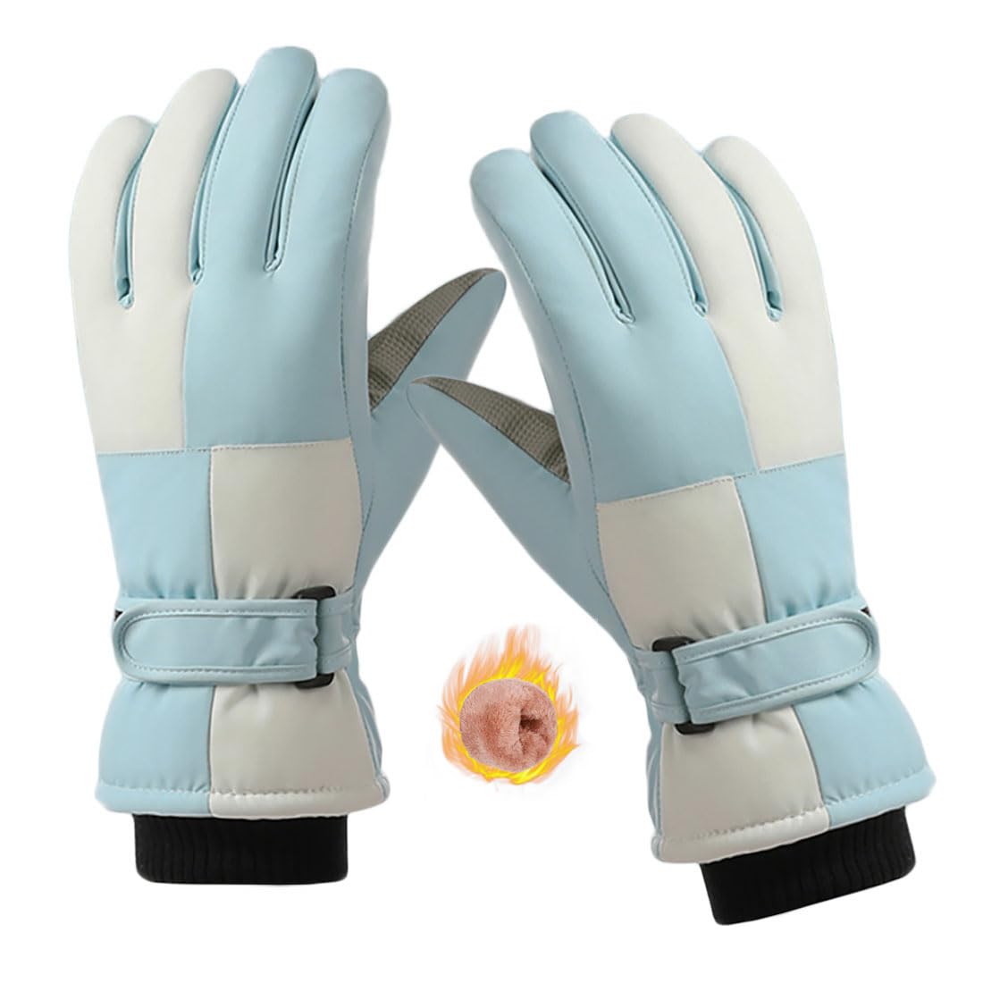 SPOTFISH Snow Gloves for Women - Waterproof Touchscreen Winter Warm Ski and Snowboarding Gloves