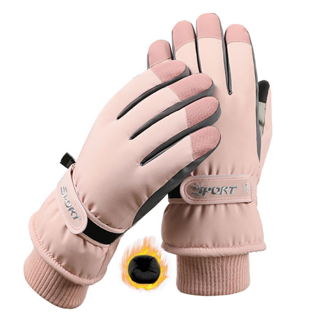 SPOTFISH Snow Gloves for Women - Waterproof Touchscreen Winter Warm Ski and Snowboarding Gloves