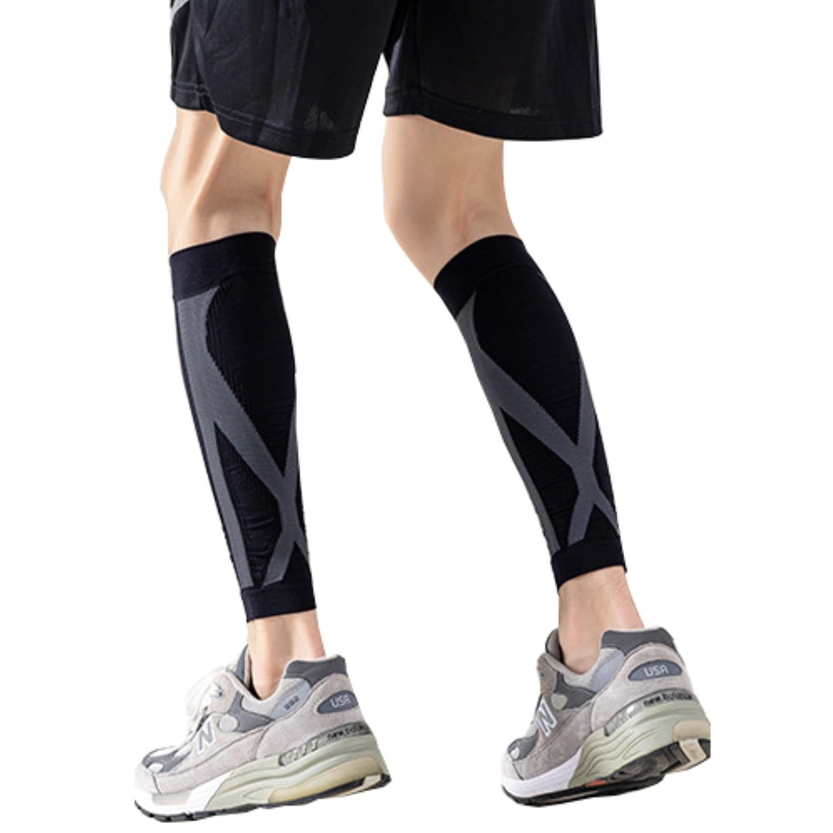 Calf Compression Sleeves for Men and Women,Leg Compression Sleeve,Calf Brace for Running, Cycling, Travel (Color : Black, Size : Small)