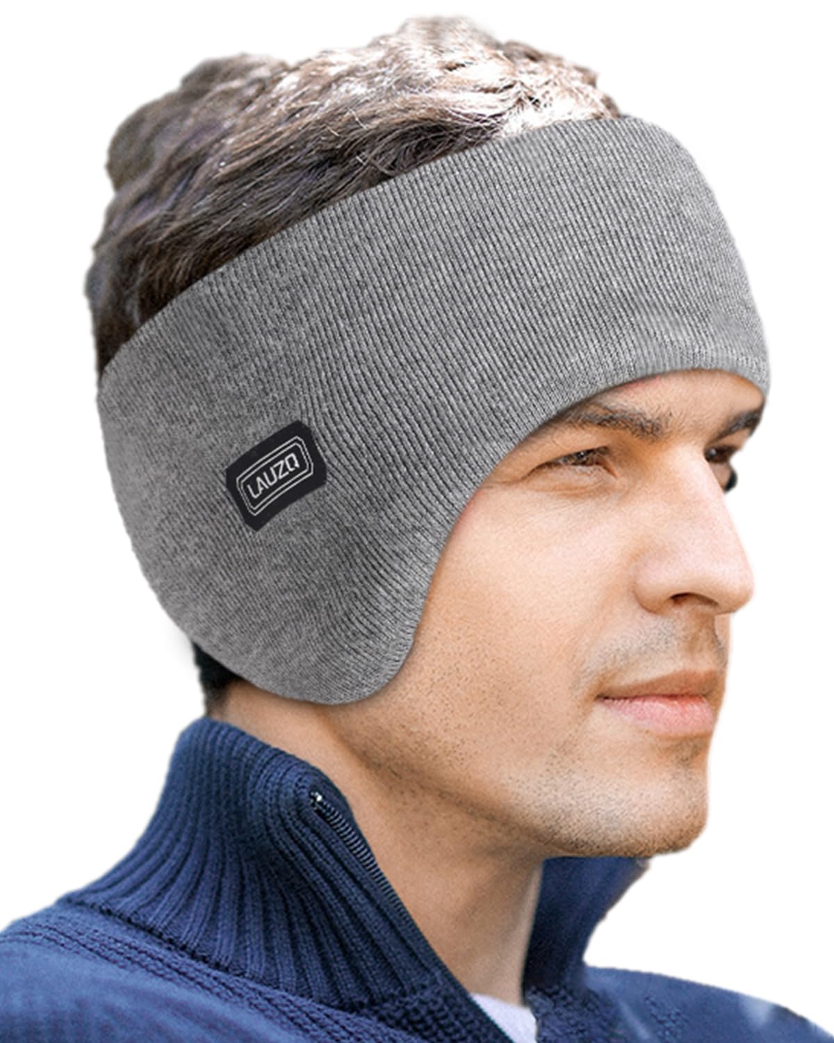 Double-Layer Ear Warmer Headband-Knit Fuzzy Lined Winter Ear Muff for Men Women Running Cycling Ear Covers