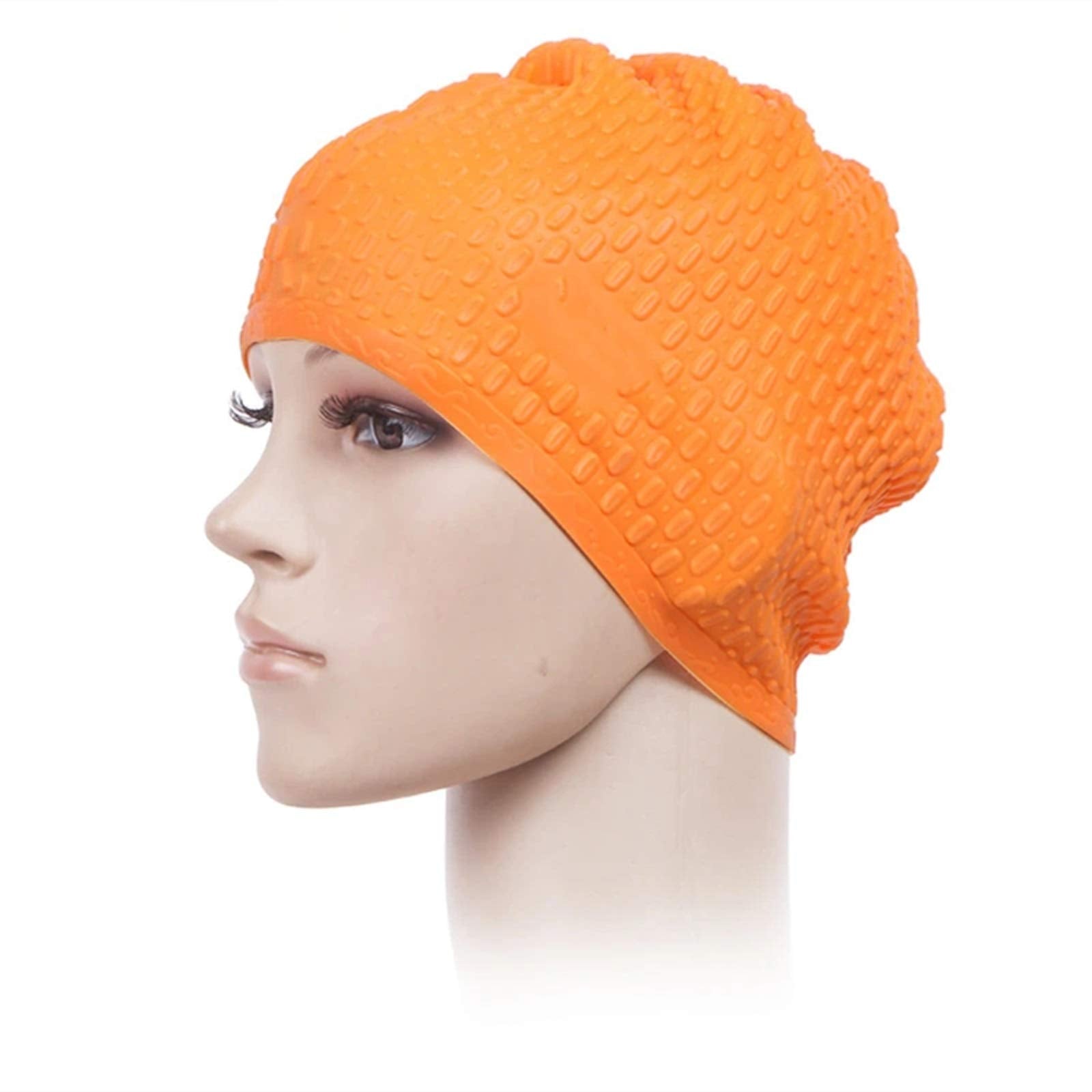 Swim Cap Outdoor Silicone Water Drop Earmuffs Swimming Cap for Adult