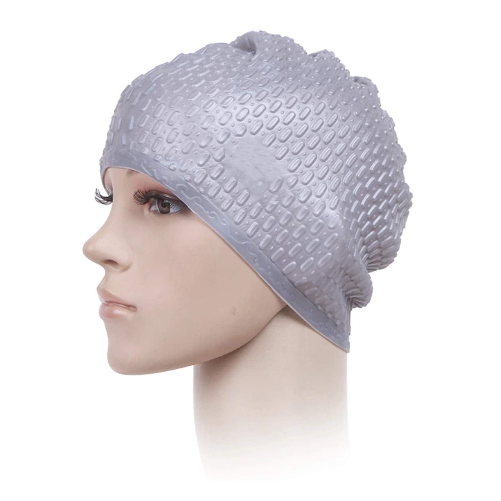 Swim Cap Outdoor Silicone Water Drop Earmuffs Swimming Cap for Adult